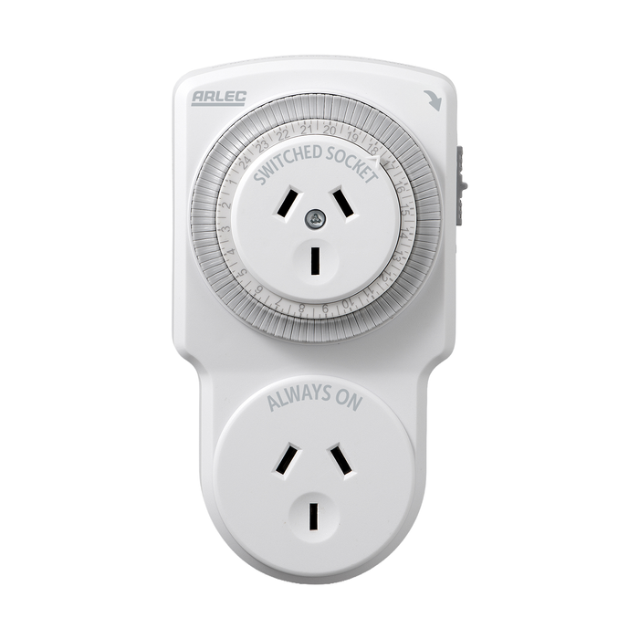 Arlec 24 Hour Twin Socket Mechanical Timer