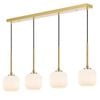 Telbix Bobo Modern Pendant Hanging Lamp Light Metal Glass Antique Gold Opal Matt Matte