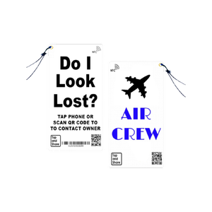 2x Blue Smart Nfc 'air Crew' Luggage Tags With Smart Passive Tracking