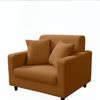 Anyhouz 1 Seater Sofa Cover Plain Caramel Style And Protection For Living Room Sofa Chair Elastic Stretchable Slipcover