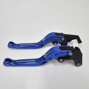 Yamaha Mt-09 Brake And Clutch Lever Pair Suit 2015-2020 Tracer (shorty Style) - Blue With Black Adjuster