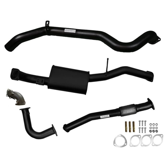 Ignite Exhausts Turbo Back For Nissan Gu Patrol 4.2l Coil Spring Ute 3" Dump Pipe & Muffler Black Aluminised Steel