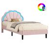 ALFORDSON Bed Frame King Single LED Adjustable Headboard Pink