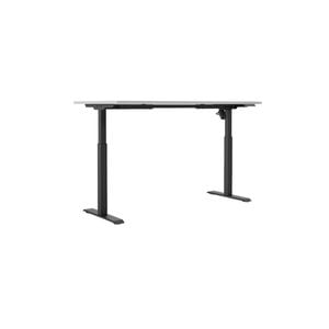 Olg Quickstand Single Black Frame White Top Scallop Height Adjustable Desk L1500mm X W750mm