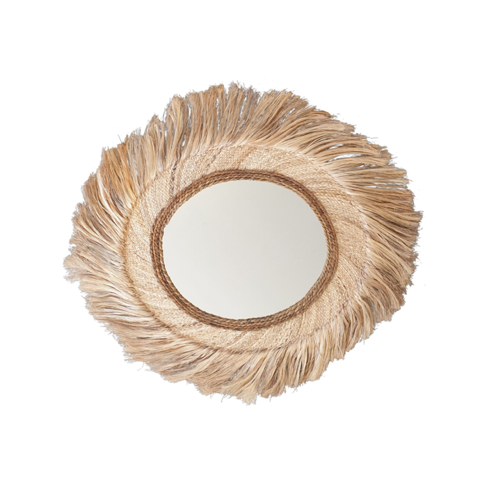 Braided Banana Leaf Wall Mirror Natural