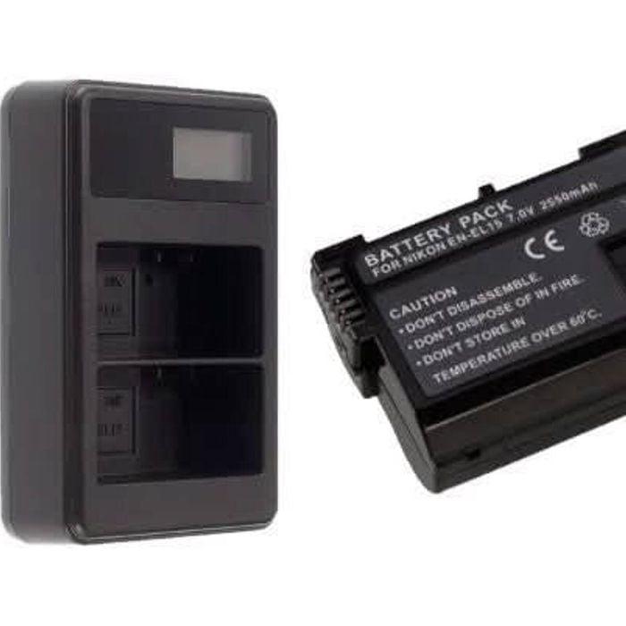 Battery Replacement + Lcd Charger For Nikon En-el15 D7000 D7100 D800 D800e D600 Camera