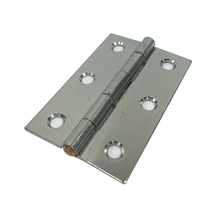 Zenith 75mm Zinc Plated Fixed Pin Butt Hinge