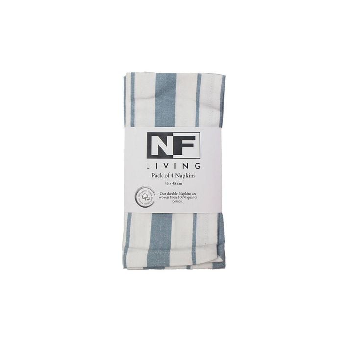 4pc NF Home & Entertaining Essentials French Napkins 45x45cm Striped Blue