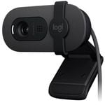 Logitech Brio 100 Full HD 1080p webcam with auto-light balance, integrated privacy shutter, and built-in mic