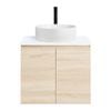 CIBO 600mm Coast Veneer Nordic Wall Hung Bathroom Vanity With White Gloss Fluted Basin