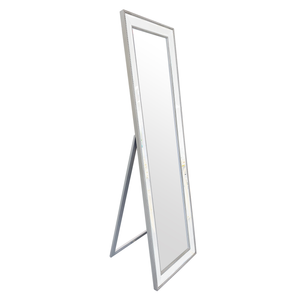 Elegant Collections Free Standing Antique Silver Beaded Mirror