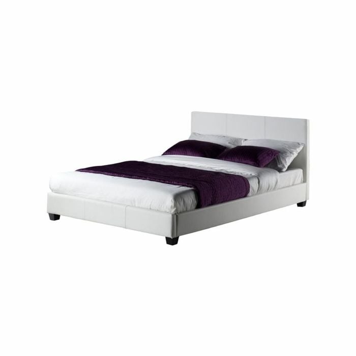 Istyle Prada Double Bed Frame Pu Leather White