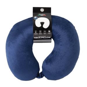 Milano Decor Memory Foam Travel Neck Pillow With Clip Blue