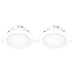 Arlec 9W 92mm Tri-Colour Dimmable LED Downlight Flushed Lens - 2 Pack