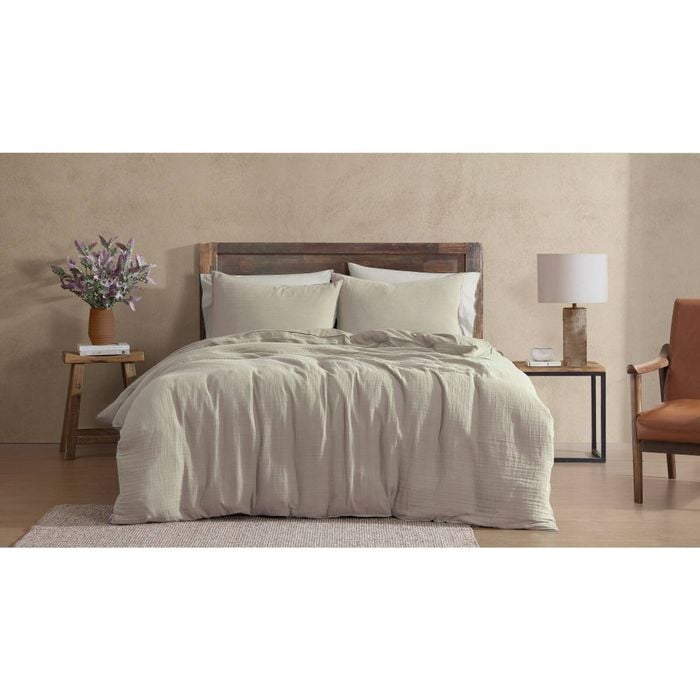 Ardor Earth 100% Cotton Quilt Cover Set Home Bedding Single Bed Coastal Grey