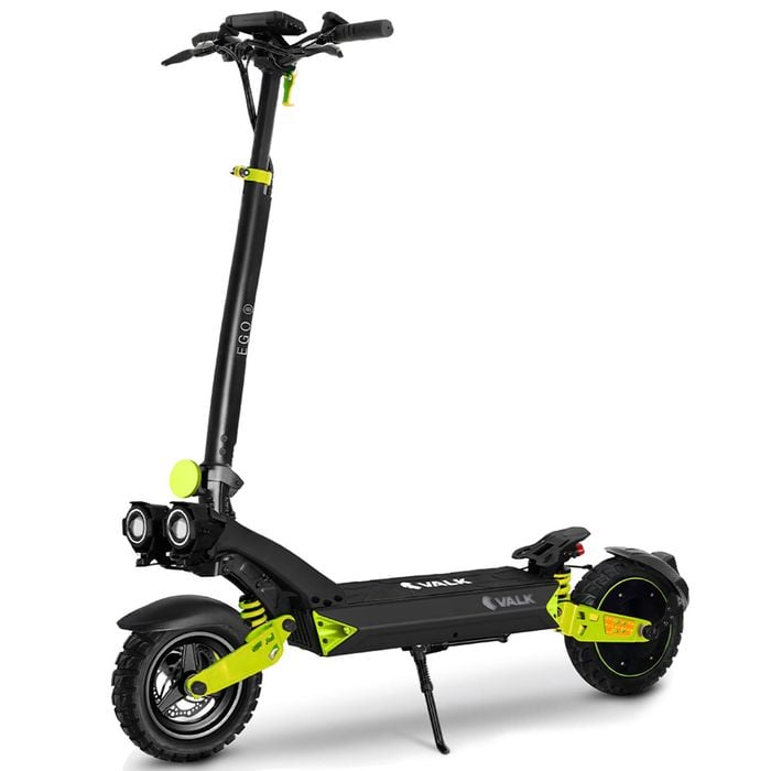 VALK Ego 8 Electric Scooter, 45km/h Max, AU Compliant, 48V 13Ah, Up to 55km, eScooter Adults, Foldable, Off Road, Black/Green