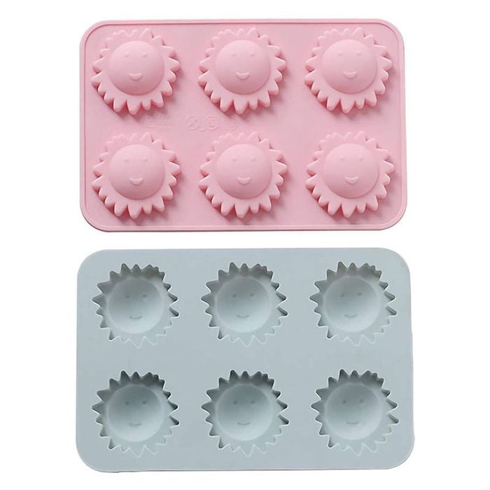 Catzon 2 Pcs Sun Face Ice Cube Trays Silicone Mold for Gummy Baking