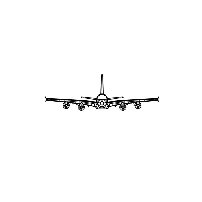 Ignite Laser Airbus A380 - Iconic Superjumbo Widebody Jet Silhouette Metal Wall Art Coated Black 47 inch - 120 cm