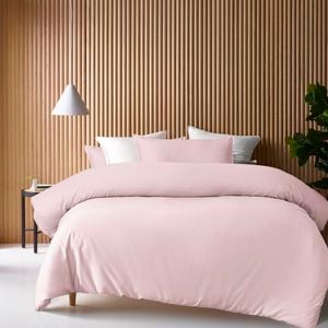 Accesorize Bamboo Cotton Double Stitch Quilt Cover Set Blush - Single Bed