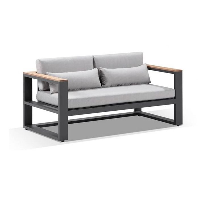 Balmoral 2 Seater Outdoor Aluminium And Teak Lounge -