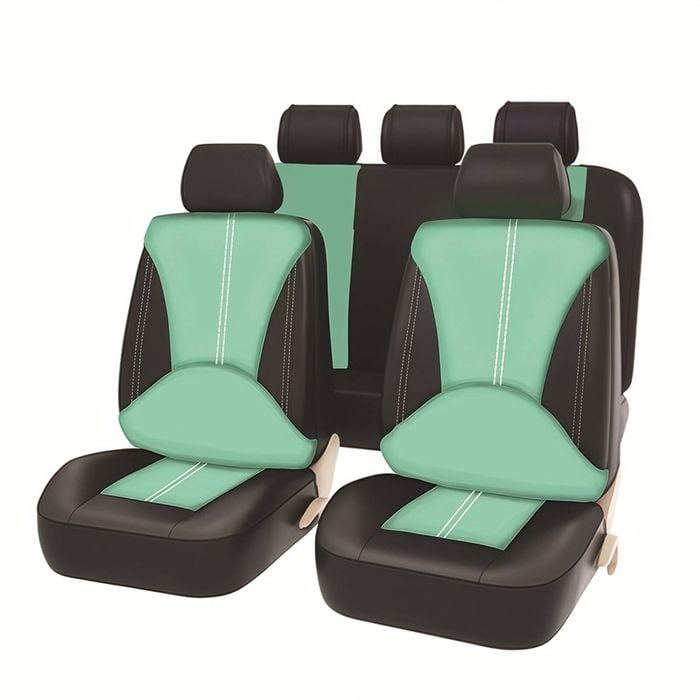 Catzon Full Set Leather Car Seat Covers Fit For Most Sedans Suvs Pickup Trucks-green