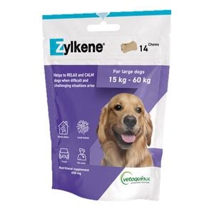 Zylkene Nutritional Supplement Calming Chews For Large Dogs 15-60kg 450mg 14 Chews