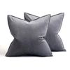 Catzon 2 Pcs Decorative Velvet Throw Pillow Covers Soild for Home Car 50X50cm-Dark Grey