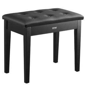 VEVOR Piano Bench Black with Wooden High-Density Padded Cushion for Music Books