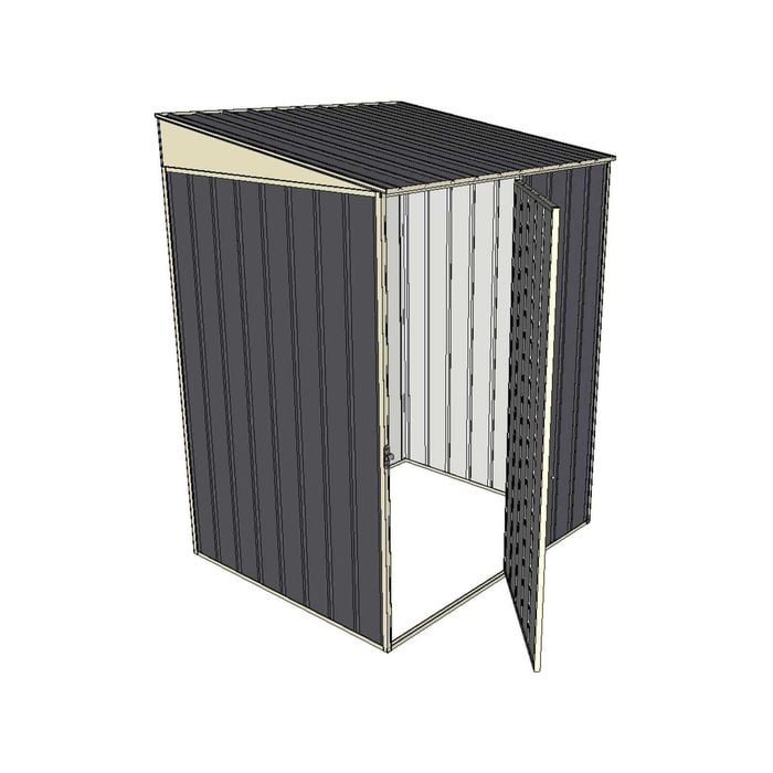 Build-A-Shed 1.2 x 1.5 x 2.0m Skillion Single Hinged Side Door Shed - Grey
