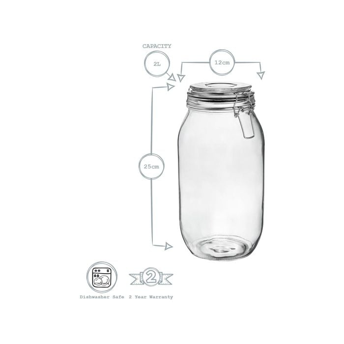 Argon Vaisselle En Verre Jars Stockage Avec Couvercle Airtight Clip
