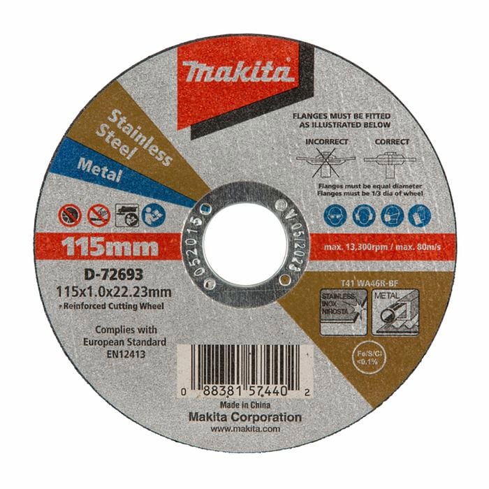 Makita 115 x 1 x 22.23mm Inox Cutting Disc