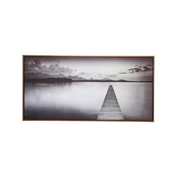 LVD Framed 70x140cm Canvas/Resin Jetty Lake Wall Art Display