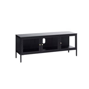 Modern Furniture CARMEL 3 Glass Doors Entertainment TV Unit 132cm - Black