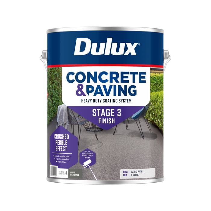 Dulux 10L Concrete & Paving Crushed Pebble Effect - Night Fall
