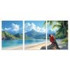 3pcs Beach Scene with Palm Trees & Mountain View Print 100% Australian Made 3 x 40x60cm (Metal Print)