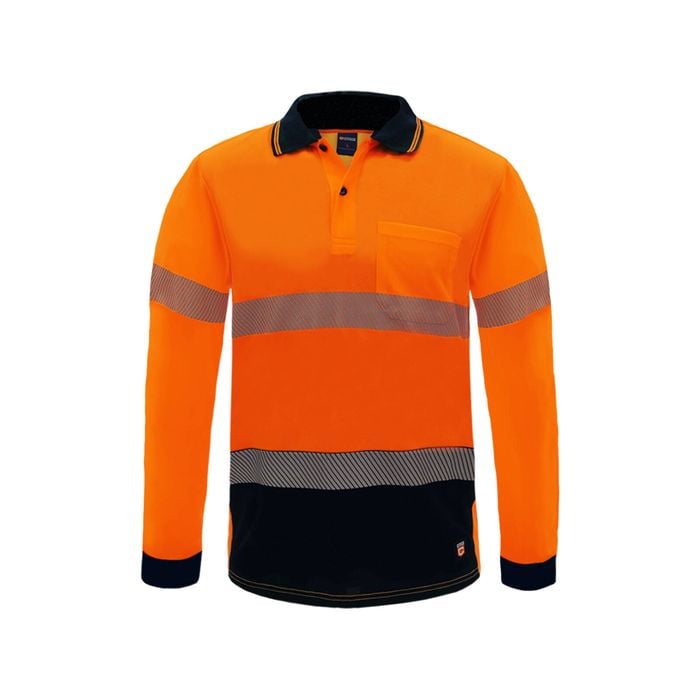 Citeco Orange Hi Vis Long Sleeve Polo - Medium