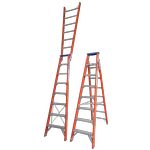 INDALEX 2.4-4.4m 150kg Industrial Fibreglass Pro Series Dual Purpose Ladder
