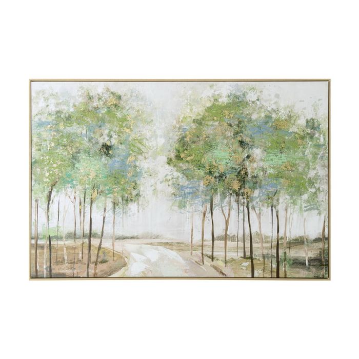 Urban Style Brushmarks Embellished Canvas Painting Artwork Forrest Path 1425mm