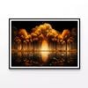 Golden Trees & Lake  Print 100% Australian Made 90x60cm  (Poster)
