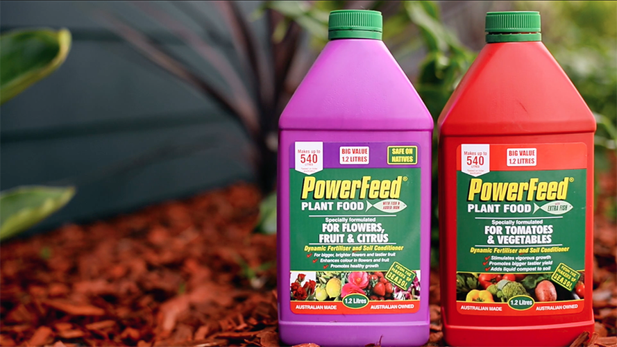 Bottles of Power Feed Plant Food