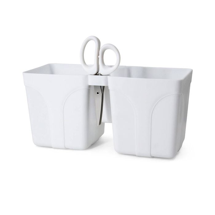 White Herb Planter With Scissors Garden Decoration