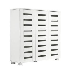 4 Tier White Shoe Storage Cabinet