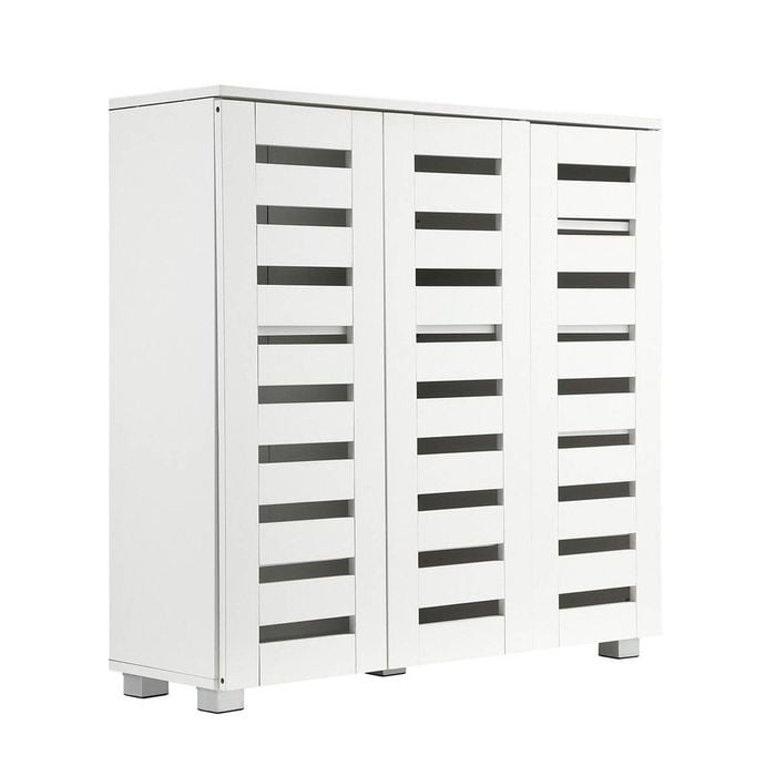 4 Tier White Shoe Storage Cabinet