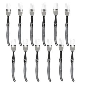 12pc Laguiole Etiquette Stainless Steel Fork Set 22.5cm Marble Grey