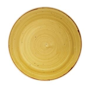 Churchill Round Coupe Plate Stonecast Mustard Seed Yellow 220mm Ceramic Dinnerware