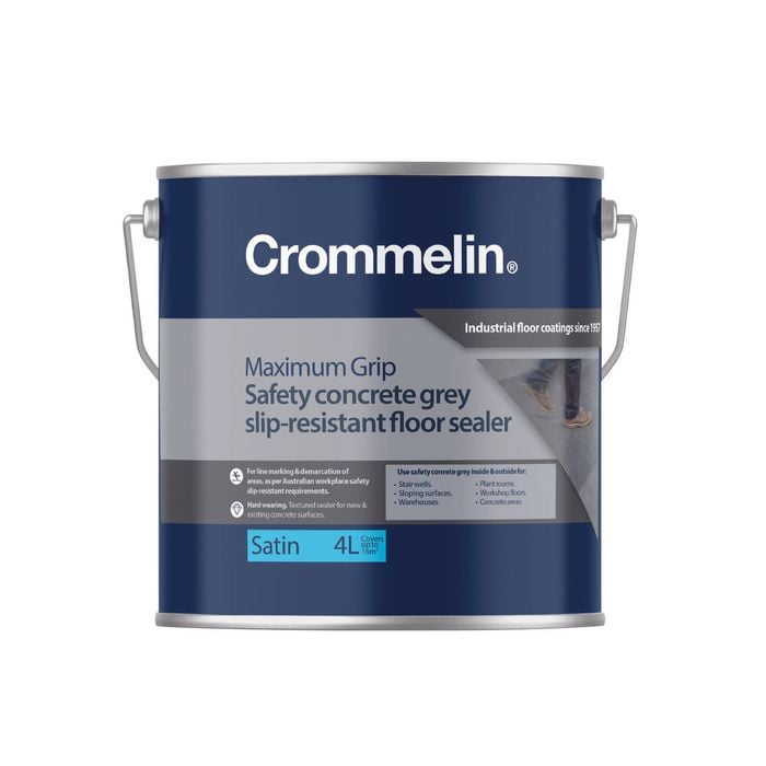 Crommelin 4L Concrete Grey Maxi Grip Floor Coating