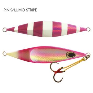 Black Magic Flipper Jig 200g Slow Pitch Fishing Jig Pink/Lumo Stripe