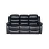 3 Seater Seater Finest Black Leatherette Recliner Feature Console LED Light Ultra Cushioned