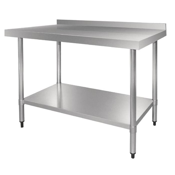 Vogue Stainless Steel Prep Table With Splashback 430 Grade 900(h) X 600(w) X 700(d)mm Commercial Kitchen Workbench