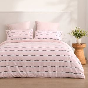 Dreamaker Noa Quilt Cover Set Pink/Chocolate King Bed